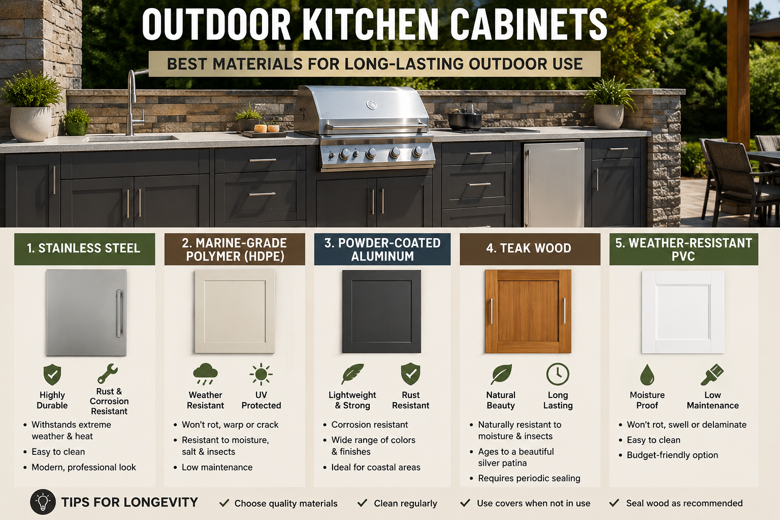 outdoor kitchen cabinets